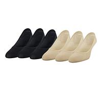 Peds Women's Lightweight Low Cut No Show Socks, Multipairs, Black/Nude (6-pairs), Shoe Size: 5-10