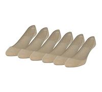 Peds Womens Padded Super Low Cut No Show Socks, 6-Pairs, Nude, Shoe Size: 8-12