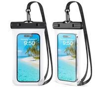 PEDVSTY 2 Pack Waterproof Phone Pouch [3D Clear Soft Edges], IPX8 Waterproof Case for iPhone 16 15 14 13 Pro Max Plus Galaxy Pixel Up to 7.2" - Dry Bag Beach Cruise Vacation Essentials