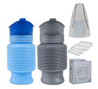 Pee Bottles for Men, Collapsible Emergency Urinal With Disposable Replacement Bags, Leakproof Car Pee Bottle for Men and Women, 750ml, 2-Piece Set Urine Bottle, Travelling, Traffic Jams & Hiking