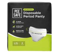 Pee Safe Disposable Period Panties | 4 Panties | 360° Protection | 12 Hr Protection | Leak Proof | Overnight Comfort | Rash & Toxin Free | Seamless Fit (L-XL)