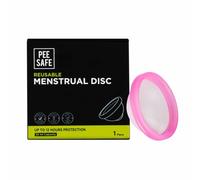 Pee Safe Reusable Menstrual Disc | 1 Reusable Menstrual Disc + 1 Spandex Storage Pouch | Capacity of 55 ml | Made of Medical Grade Silicone