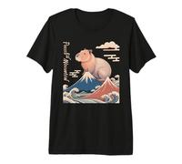 Peece & Mountain Capybara Peaks Waves Kawaii Nature Premium T-Shirt