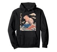Peece & Mountain Capybara Peaks Waves Kawaii Nature Pullover Hoodie