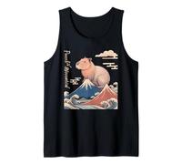 Peece & Mountain Capybara Peaks Waves Kawaii Nature Tank Top