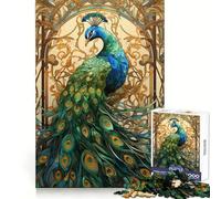 Peecock Stained Glass 1000 Pieces Jigsaw Puzzles for Adults Clear Logic Toy Relaxing Fun Perfect Cut Elegant Gift (50x75cm)