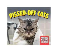 Peed-Off Cats Calendar, 2025 Creative Angry Cats Monthly Calendar, For Notes Family Monthly Planner & Daily Organiser For Home Office School, Stylish Cats Hanging Calendar For Cat Lover