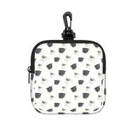 Peeing Black Pugs, Coin Purse Square Zipper Storage Bag, Change Pouch with Lobster Buckle Clasp Buckle, Change Purse