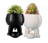 Peeing Funny Vase Novelty Peeing Planter Pot Succulent Pots Planters With Drainage Penis Planter Funny Body Planter Home Decor Plants Vase For Succulents And Cacti Gifts For Your Family (Black+White)