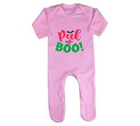 Peek A Boo Bats Halloween Statement Baby Romper Jumpsuit with feet, 0-3 Months, Pastel Pink