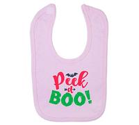 Peek A Boo Bats Halloween Statement Cotton Baby bib - Pastel Pink