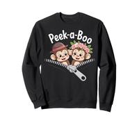 Peek-a-Boo Cute Peeking Monkeys Zipper Sweatshirt