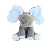 P boo Elephant Plush Toy Singing Stuffed Doll Gift Gray+Blue