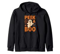 Peek-a-boo halloween funny ghost Zip Hoodie