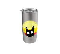P Boo Kitten Crazy Cat Retro Sunset Distressed Funny Stainless Steel Insulated Tumbler