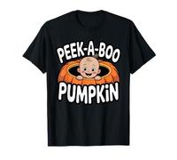 Peek-a-Boo Pumpkin Baby Halloween T-Shirt