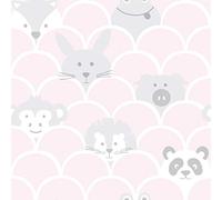 Peek A Boo Wallpaper Children Kids Teddy Bear Animals Nursery Pink