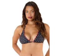 Peek & Beau Women's Dottie Polka Dot Scallop Triangle Top with 'Contrast Edge' in Black | Size: 12E-F Peek & Beau Black 12E-F