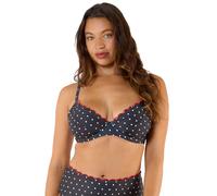 Peek & Beau Women's Dottie Polka Dot Scallop 'Underwired Plunge Top' in Black | Size: 34E Peek & Beau Black 34E