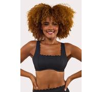 Peek & Beau Women's Sophia Fuller Bust Mix & Match Scallop Crop Bikini Top in Black | Size: 32DD Peek & Beau Black 32DD