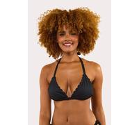 Peek & Beau Women's Sophia Fuller Bust Mix & Match Scallop Triangle Bikini Top in Black | Size: 10D-DD Peek & Beau Black 10D-DD