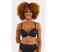 Peek & Beau Women's Sophia Fuller Bust Mix & Match Scallop Underwire Bikini Top in Black | Size: 32DD Peek & Beau Black 32DD