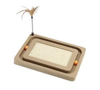 PEEKAB - Cat Scratcher, Sisal Scratching Board for Cats with Tracking Ball, Interactive Toy and Swinging Feather Toys for Cats