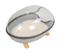 Peekaboo Cat Cave, Cat Bed Felt Kitten Bed Outdoor Cat House Removable Transparent Top Large Space Hideout with Wooden Legs Scratch Resistant Cat Toys for Small Medium Large