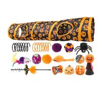 Peekaboo Cat Creepy Tunnel - Interactive Play Tube Play Tunnels for Cats, Kittens and Small Pets | Halloween Themed Activity Cave with Toys | Toy