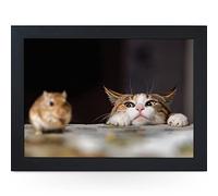 Peekaboo Cat Cushioned Lap Tray Laptop Tray for Bed Laptrays for TV Dinners Lap Trays for Eating with Cushion Handmade Wood Frame