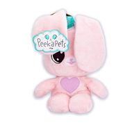 PEEKAPETS Pink Bunny | Funny, sweet and soft Plush toy that wiggles its ears when you Squeeze her tummy - Ideal fluffy gift for babies and children up to 4 Years