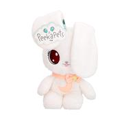 PEEKAPETS White Bunny | Funny, sweet and soft Plush toy medio, Multicoloured