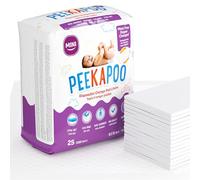 Peekapoo Mini - 25 Pack Disposable Changing Pads for Baby (18 Inches x 16 Inches) Disposable Waterproof Liners, Diaper Changing Pad Protector Mat