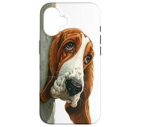 Peeking Basset Hound Dog Dog Lovers Case for iPhone 16
