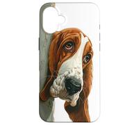 Peeking Basset Hound Dog Dog Lovers Case for iPhone 16 Plus