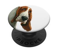 Peeking Basset Hound Dog Dog Lovers PopSockets Adhesive PopGrip
