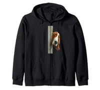 Peeking Basset Hound Dog Dog Lovers Zip Hoodie