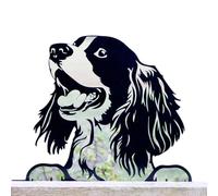 Peeking Cocker Spaniel Fence Topper 32cm Black Metal Dog Art Silhouette Garden Decor