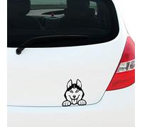 Peeking Husky Dog Vinyl Decal Sticker, Car Window Bumper Sticker, Pet Dog Puppy, Caravan Sticker, 150mm