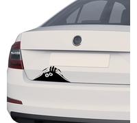 Peeking Monster 3D Car Sticker (19cm x 7.5cm) - Waterproof & UV-Resistant Vinyl Decal for Car Windows, Bumpers, Laptops & More | Funny Cartoon Design by Kingdom Decals (White)