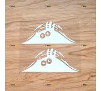 Peeking Monster Funny Car Truck Sticker Decal Vinyl - 2 Pack White 15.2cm - for Car Boat Laptop Cup No Background Die-Cut