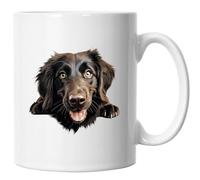 Peeking Peeping Flat Coated Retriever Image Mug, Flat Coated Retriever Mug