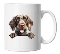 Peeking Peeping German Wirehaired Pointer Image Mug, German Wirehaired Pointer Mug