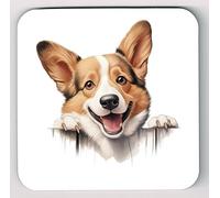 Peeking Peeping Pembroke Welsh Corgi Image Coaster, Pembroke Welsh Corgi Coaster