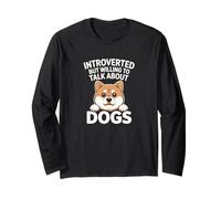 Peeking Shiba Inu Dog Illustration Long Sleeve T-Shirt