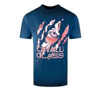 Peeking Tiger Design Navy Blue T-Shirt Cavalli Class Blue XL