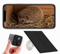 PeekWild Solar Hedgehog House Camera with WiFi - Wireless HD Wildlife Camera with Night Vision | Live Stream Hedgehogs to Your Phone | Solar Powered Hedgehog Camera