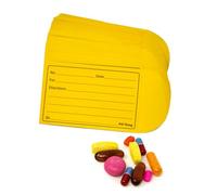 Peel and Seal Printed Pill Envelopes, 3.5" x 2.5", Easy-to-Fill Design, Secure Resealable Closure, Fits Various Medication Sizes (Yellow, 100 Pack)
