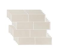 Peel and Stick Backsplash, Self Adhesive Tile for Kitchen, Metro Subway Tiles, 5 Sheets of 11.56" x 8.38" 3D Marble Design Wall Tiles, Peel and Splashback Bathroom Sink Sticky（Off White