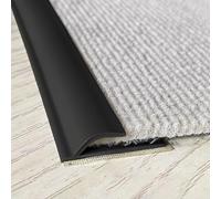 Peel and Stick Carpet Edge Trim Binding, Black Grey Carpet ＆ Flooring Transition Strips, Carpet to Tile Wood Flexible Rug Edge Protector(Black,Length-12m(39ft))